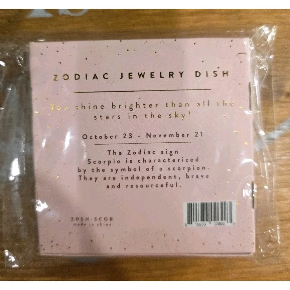 NEW Lucky Feather Zodiac Ring Dish for Women – Glazed‎ Ceramic Jewelry Pink Tray